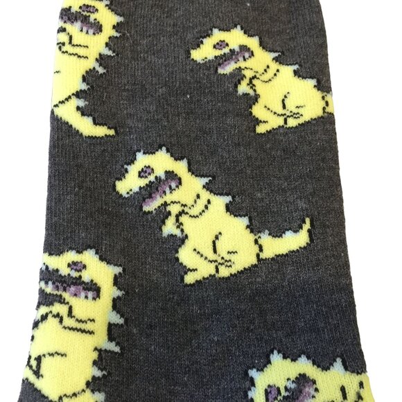 Nickelodeon Rugrats Reptar Men's Gray Crew Socks Size 6-12 - Picture 2 of 5